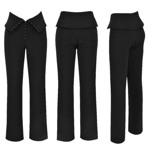 House of CB Pants - NWT House of CB Ava Black Fold Front Trousers - Size Small